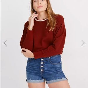 Madewell High-Rise Button Front Shorts Derby Wash